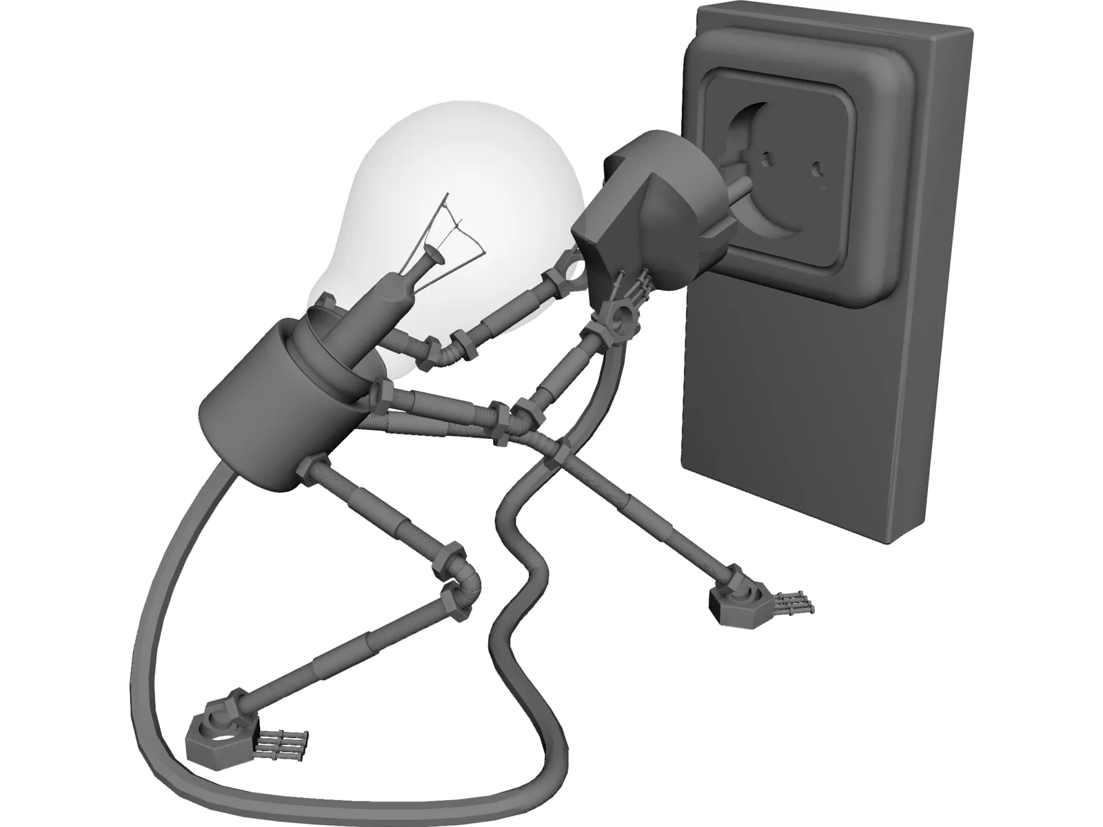 Bulb Man 3D Model main preview