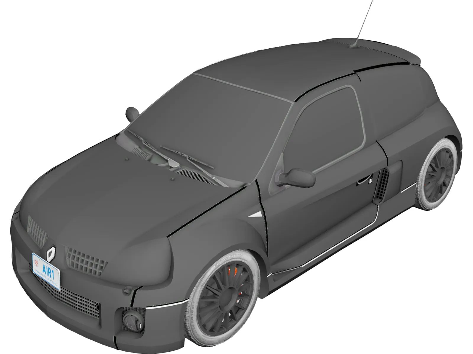 Renault Clio Sport V6 3D Model main preview