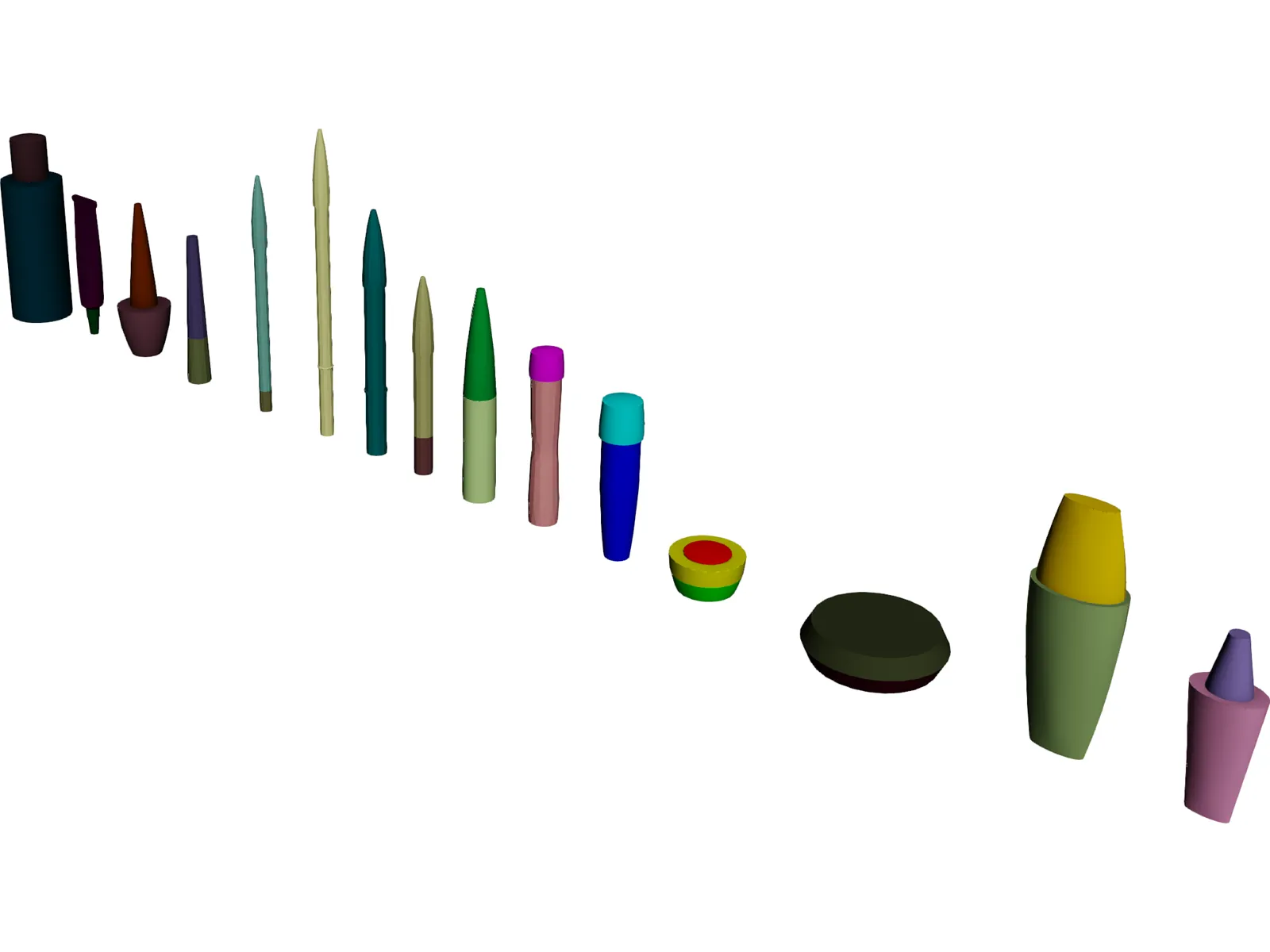 Cosmetics Collection 3D Model main preview