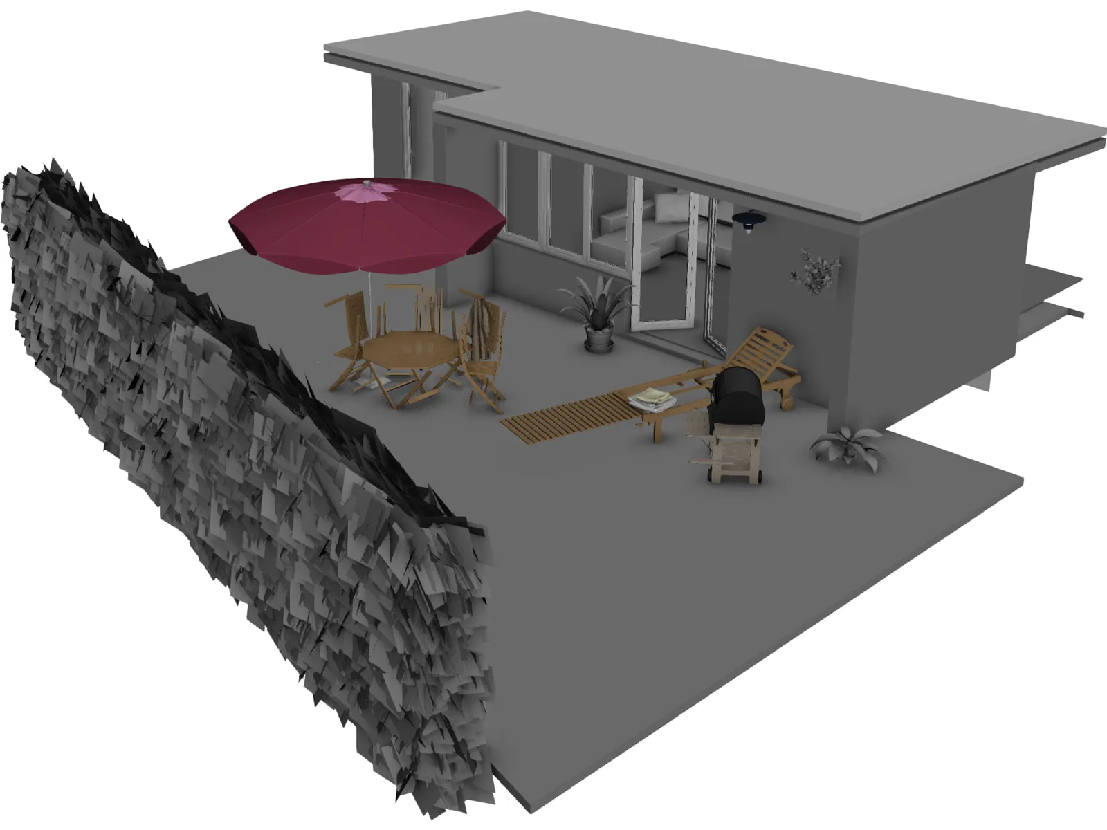 Bungalow 3D Model main preview