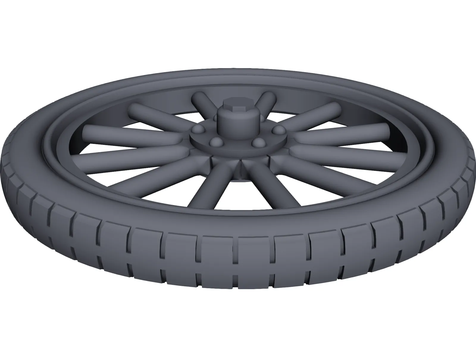 Wheel Rear Ford T 3D Model main preview
