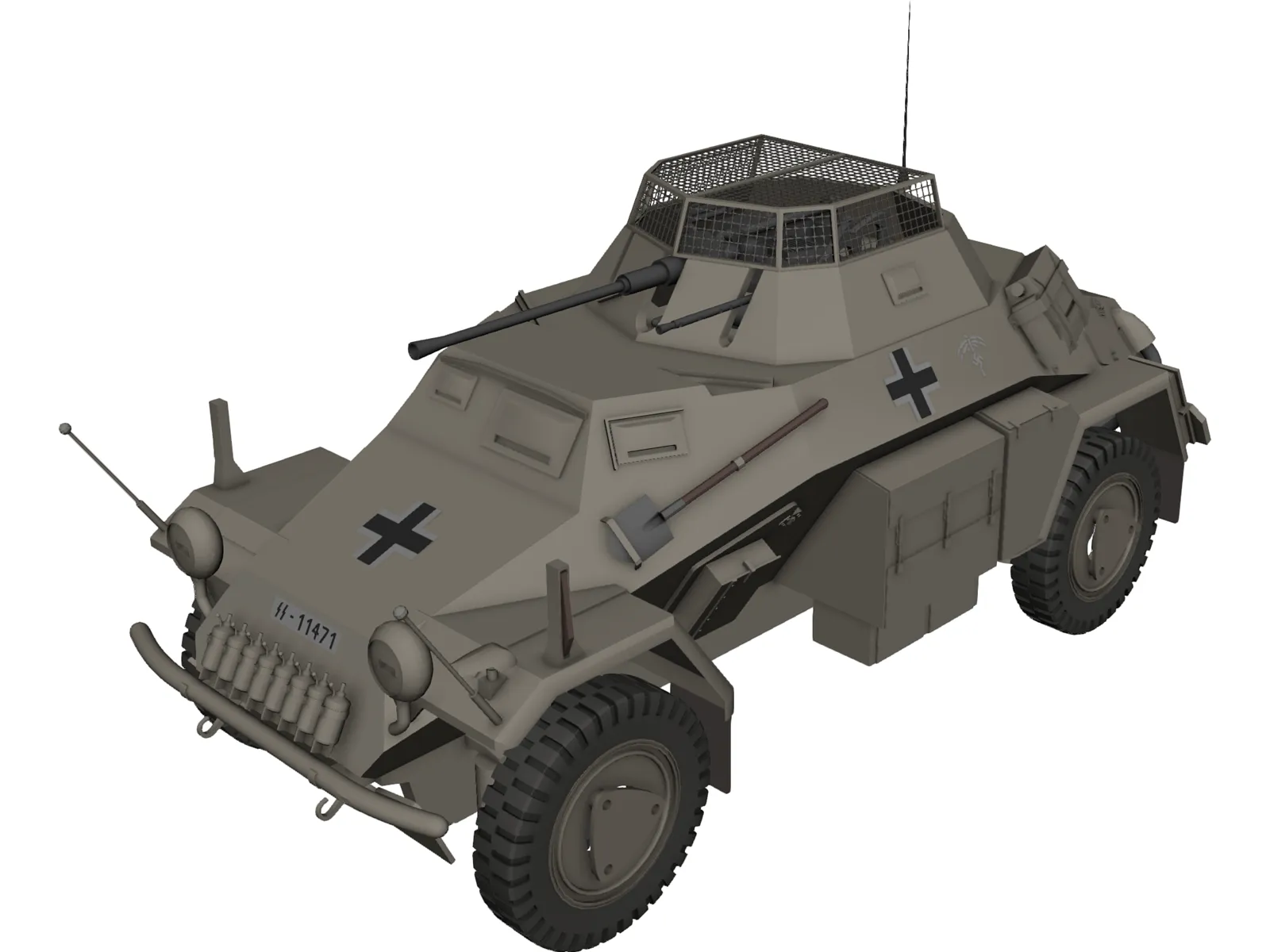 sd.kfz.222 3D Model main preview