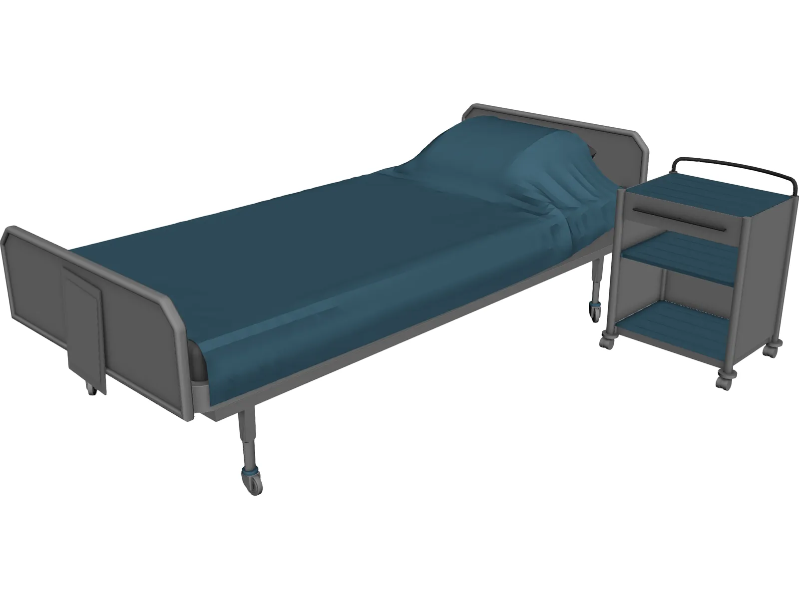 Hospital Bed 3D Model main preview