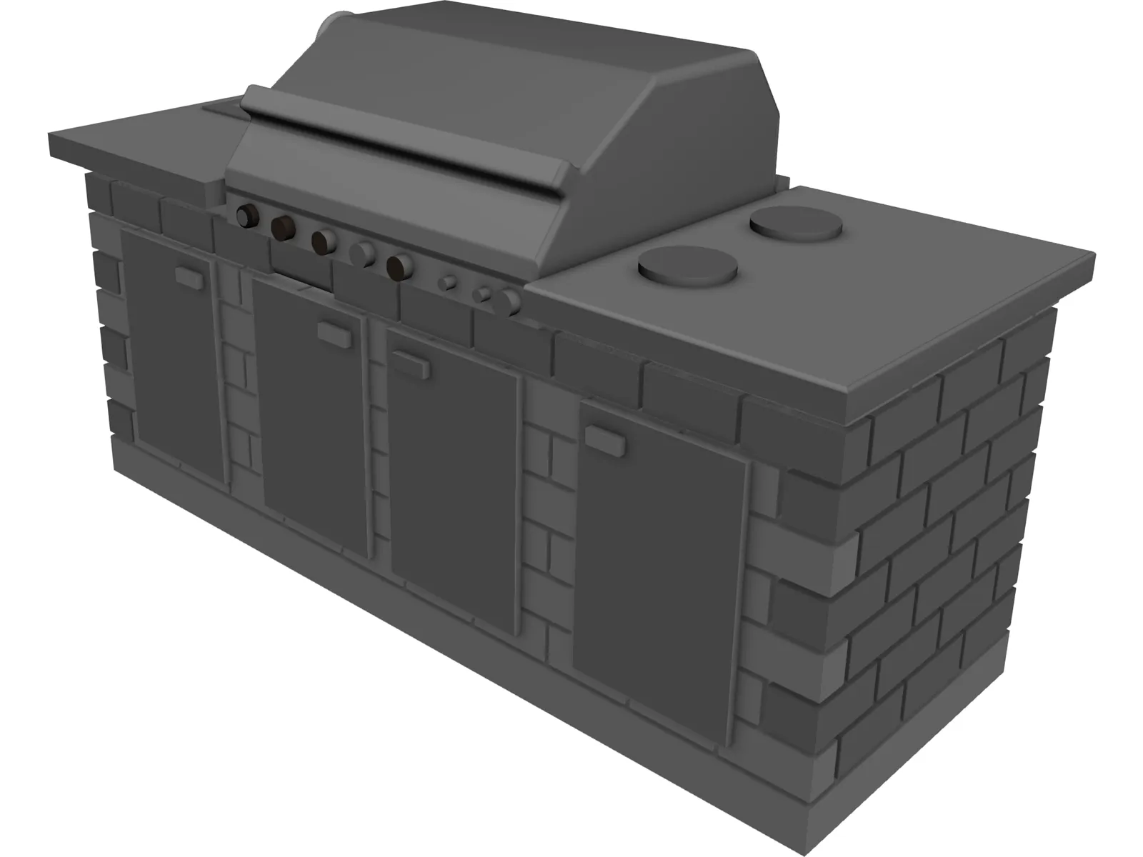 Outdoor Grill 3D Model main preview