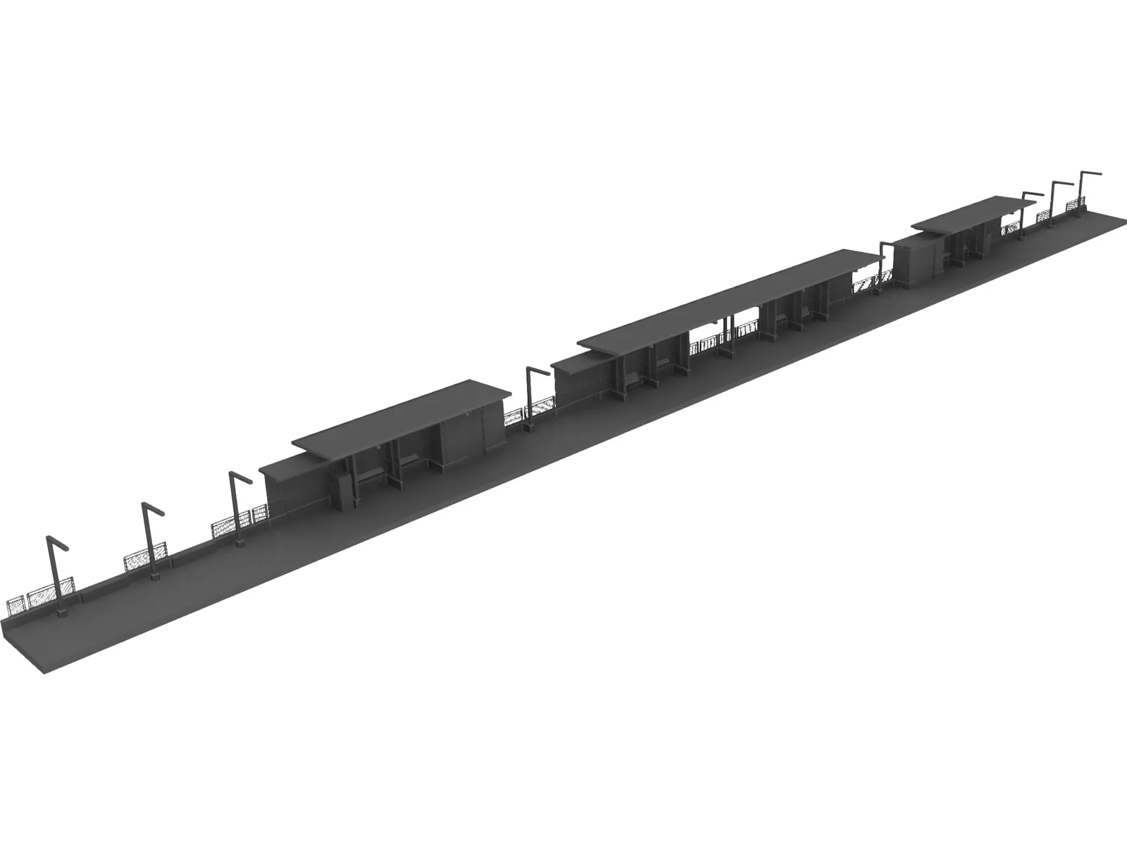 Train Station 3D Model main preview