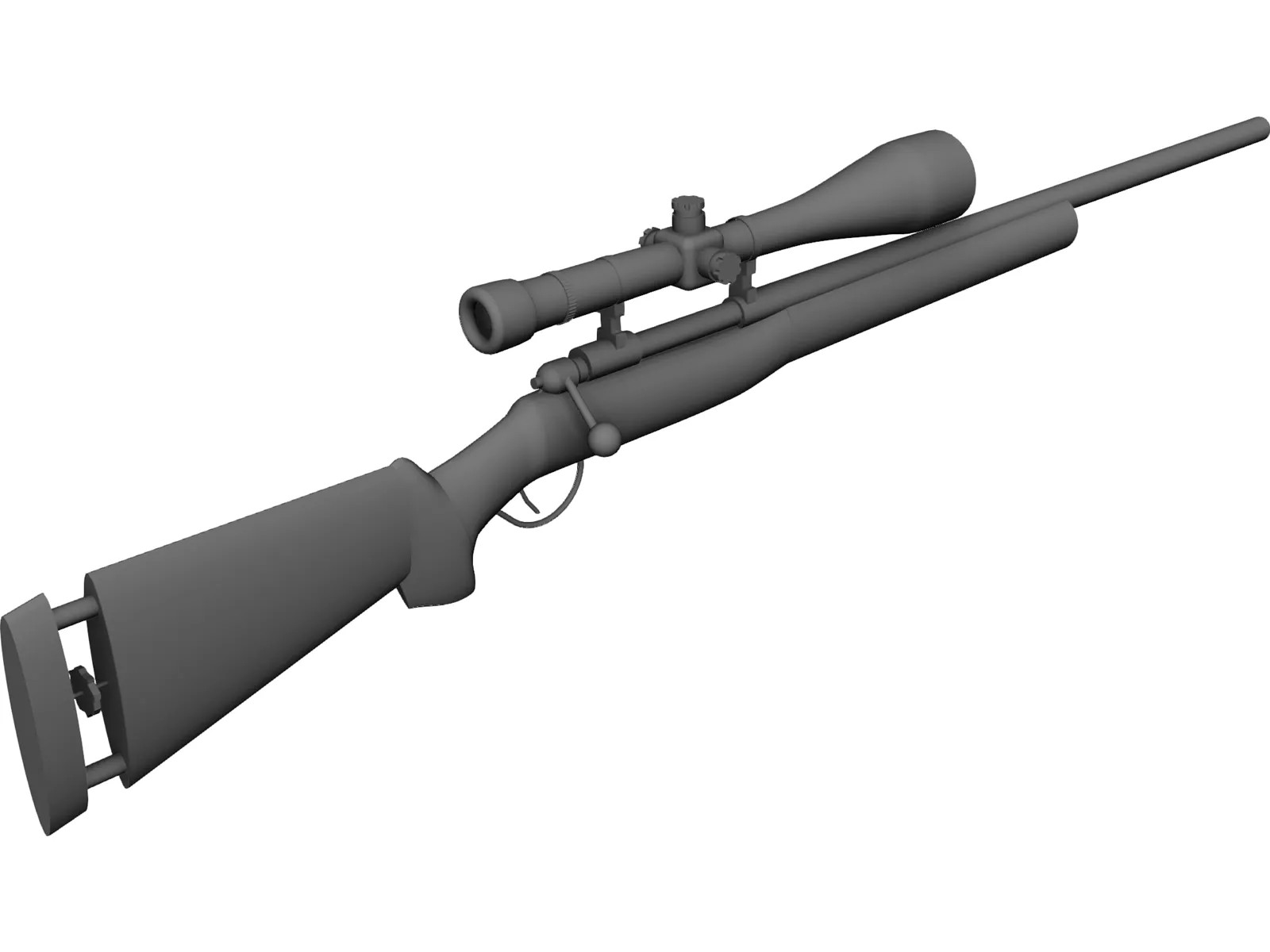M40A3 Bolt Action Sniper Rifle 3D Model main preview