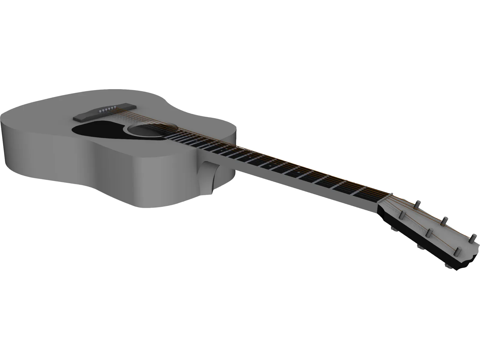 Guitar Acoustic Laptop 3D Model main preview