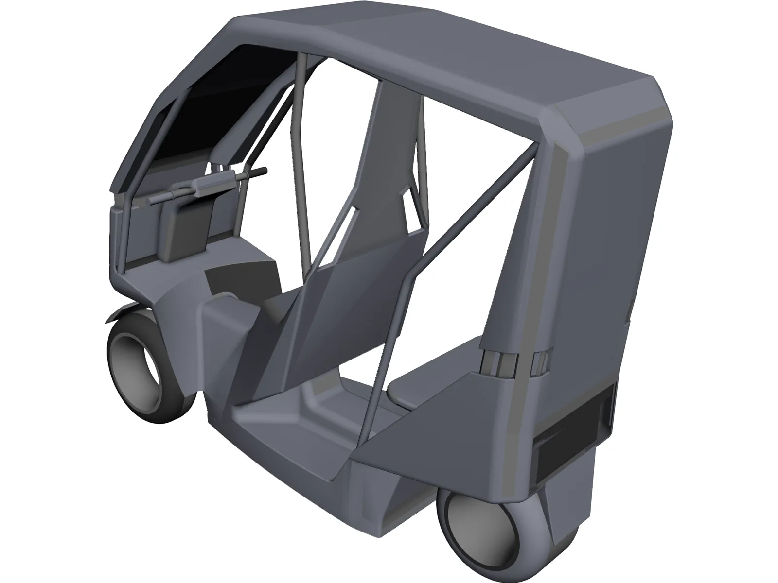 Tandem Car 3D Model main preview