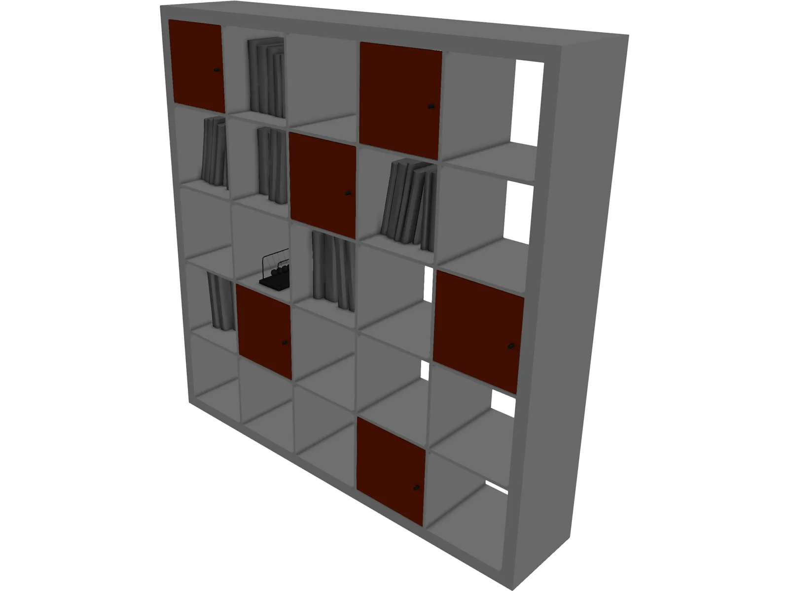 Bookcase Wooden 3D Model main preview