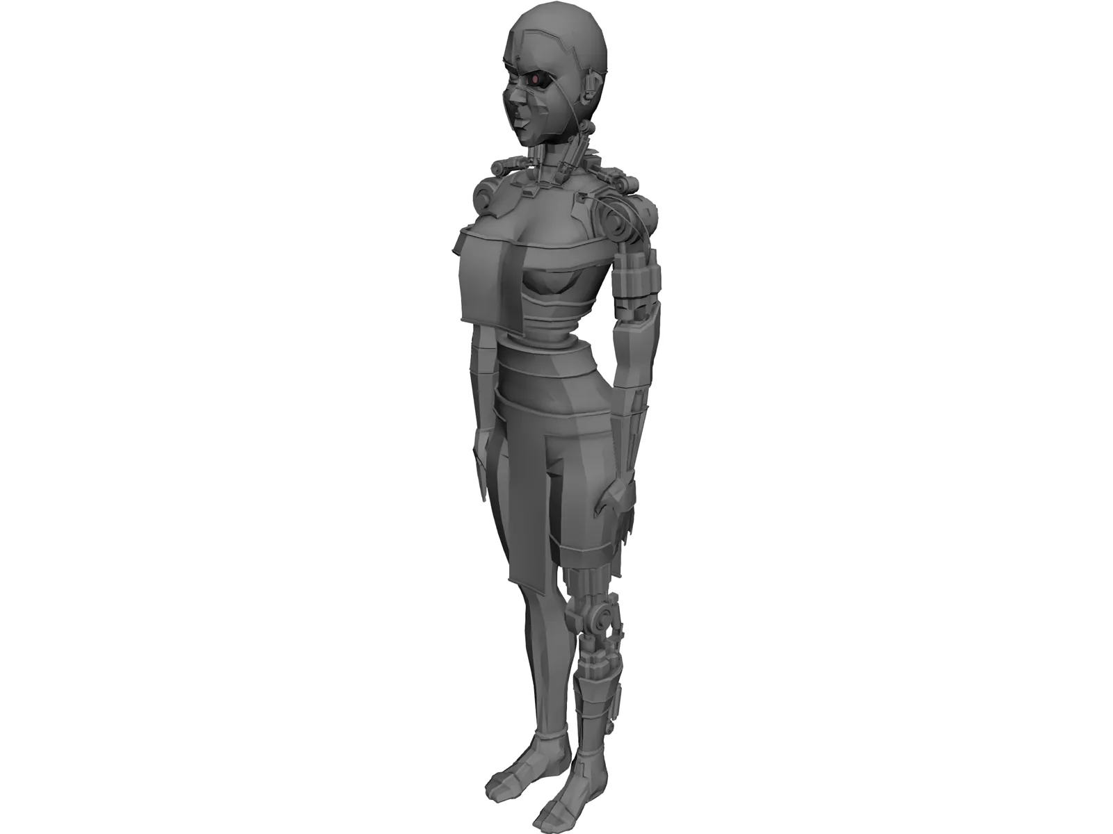 Female Cyborg 3D Model main preview