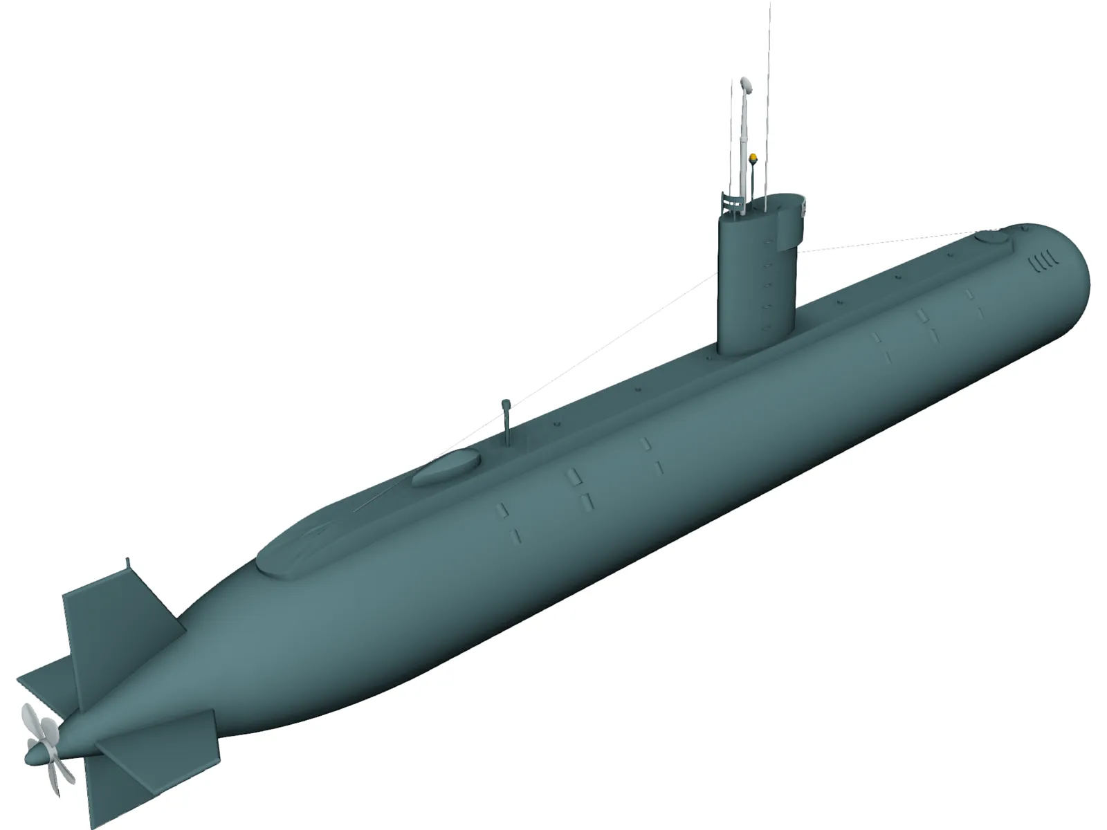 USS Dolphin (AGSS-555) 3D Model main preview