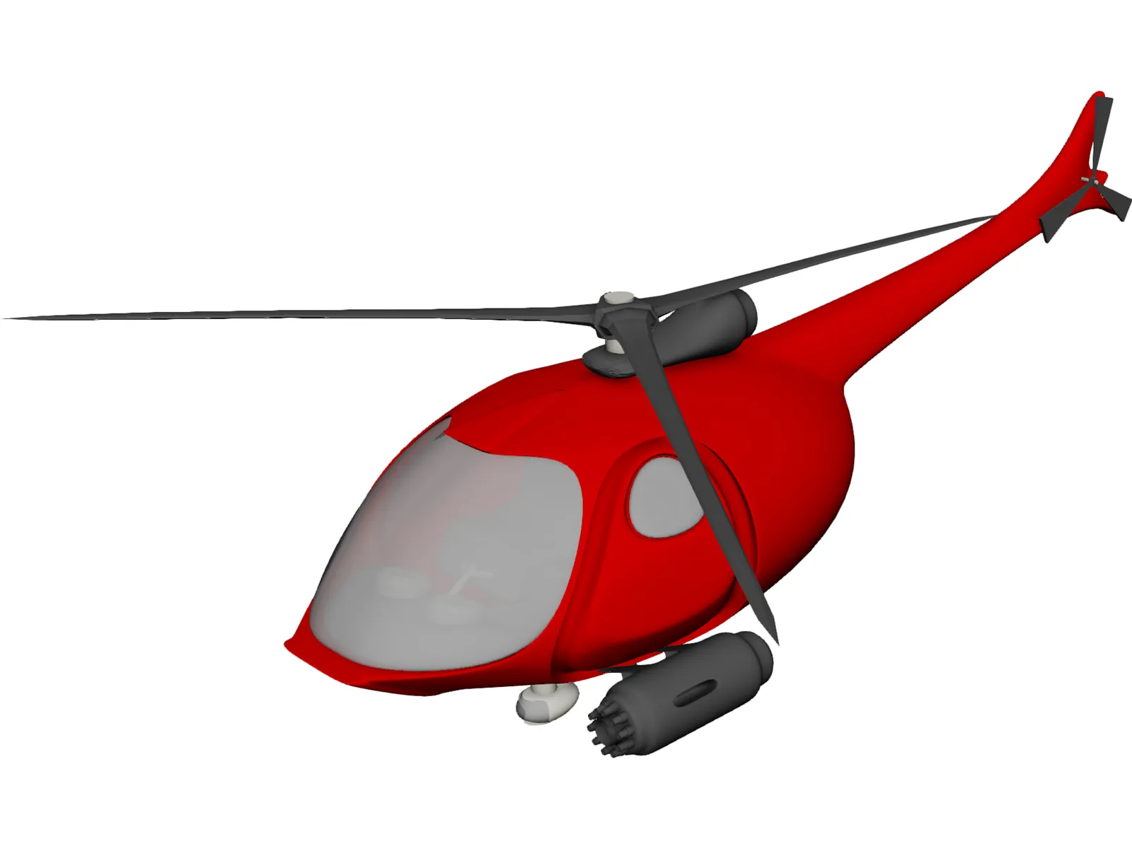Helicopter New Concept Design 3D Model main preview