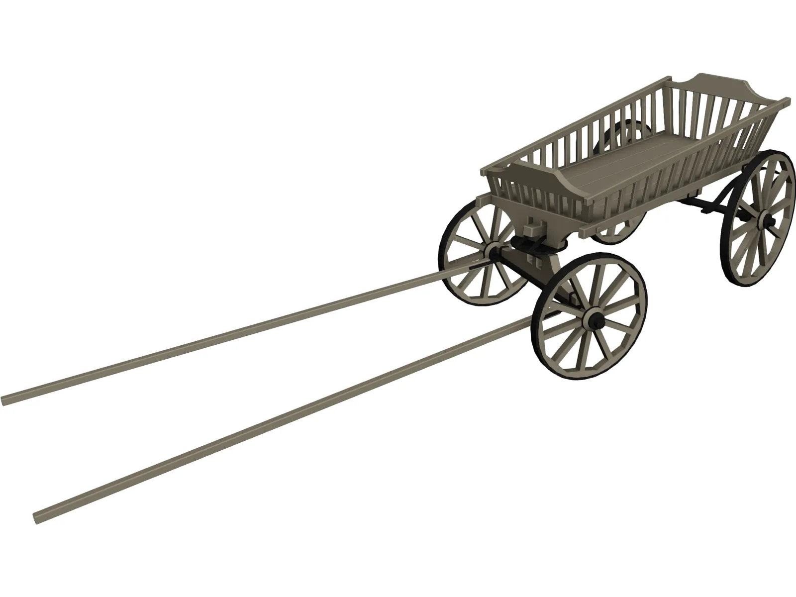 Stagecoach Cart 3D Model main preview