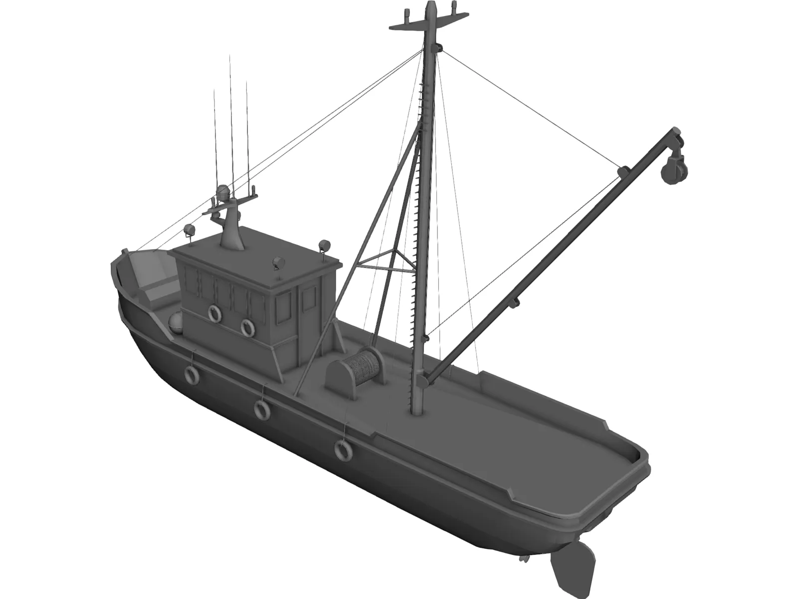 Fishing Boat 3D Model main preview
