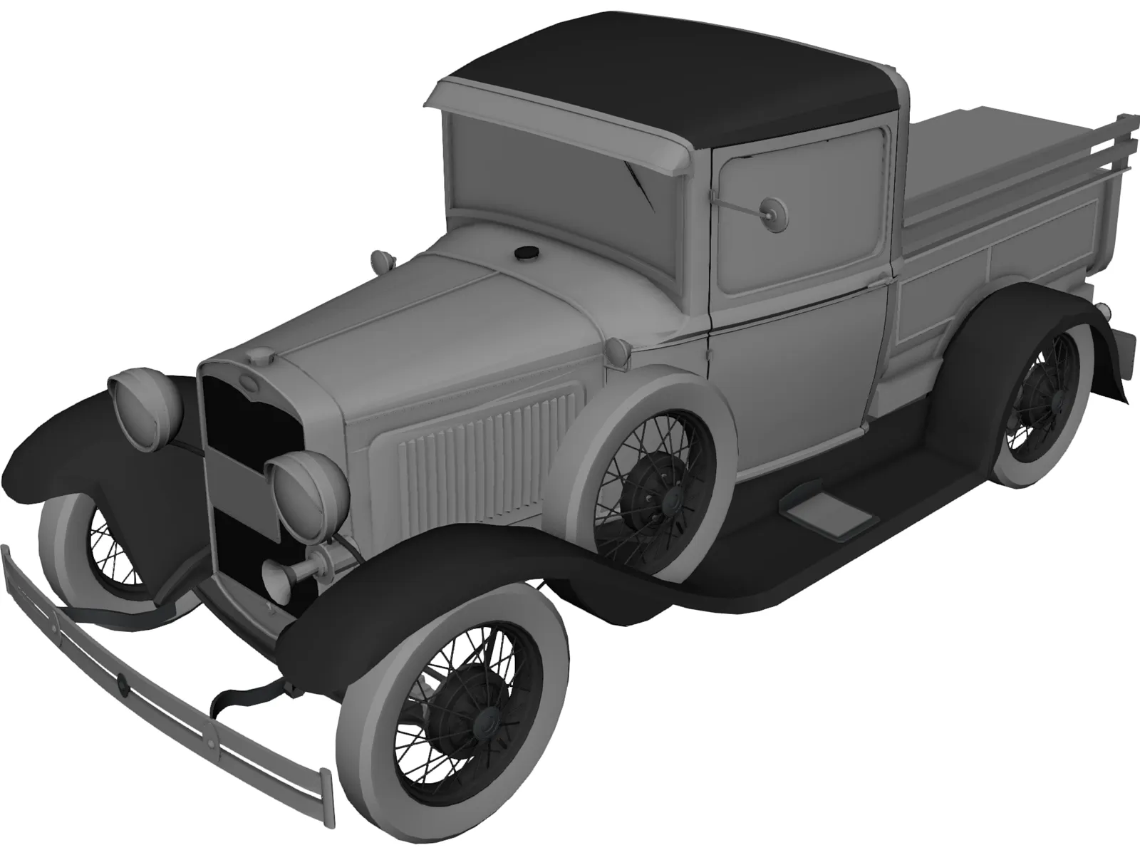 Ford Model A Pickup (1930) 3D Model main preview