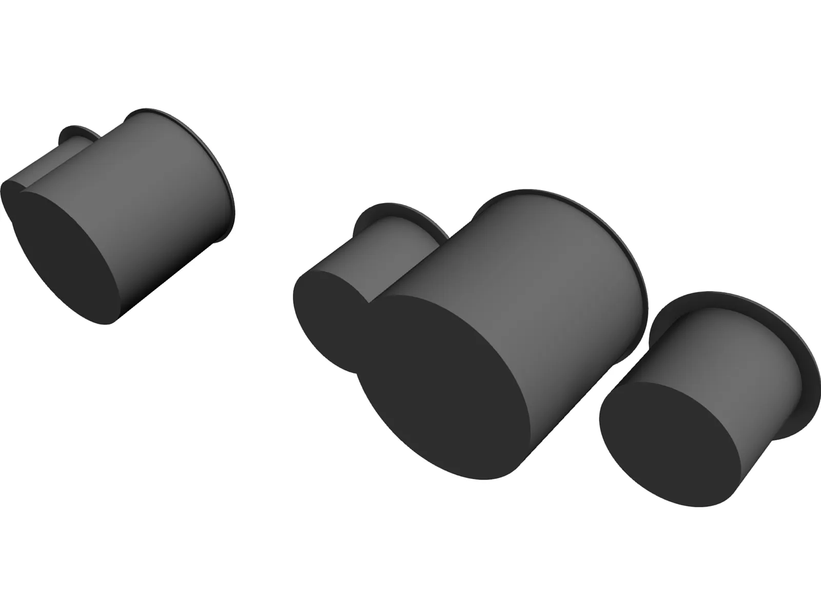 Dashboard Gauges 80 and 52mm 3D Model main preview