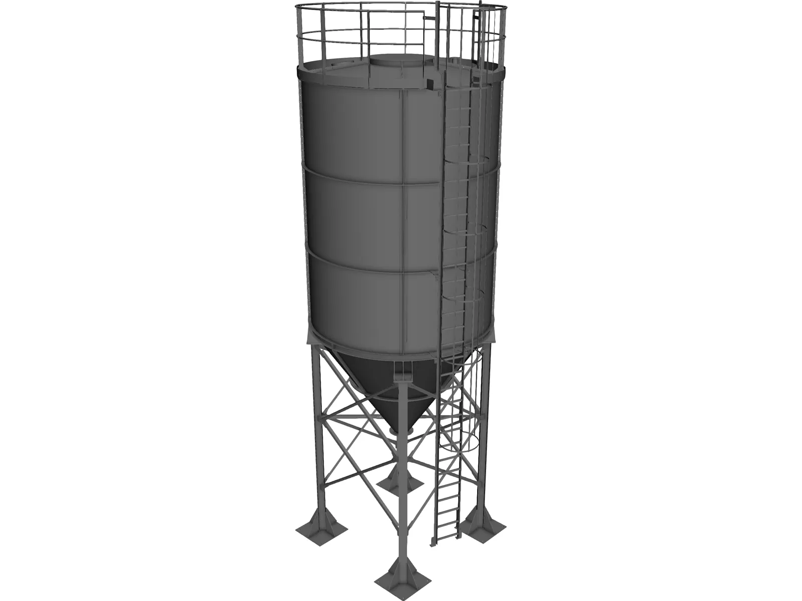 Cement Silo 3D Model main preview