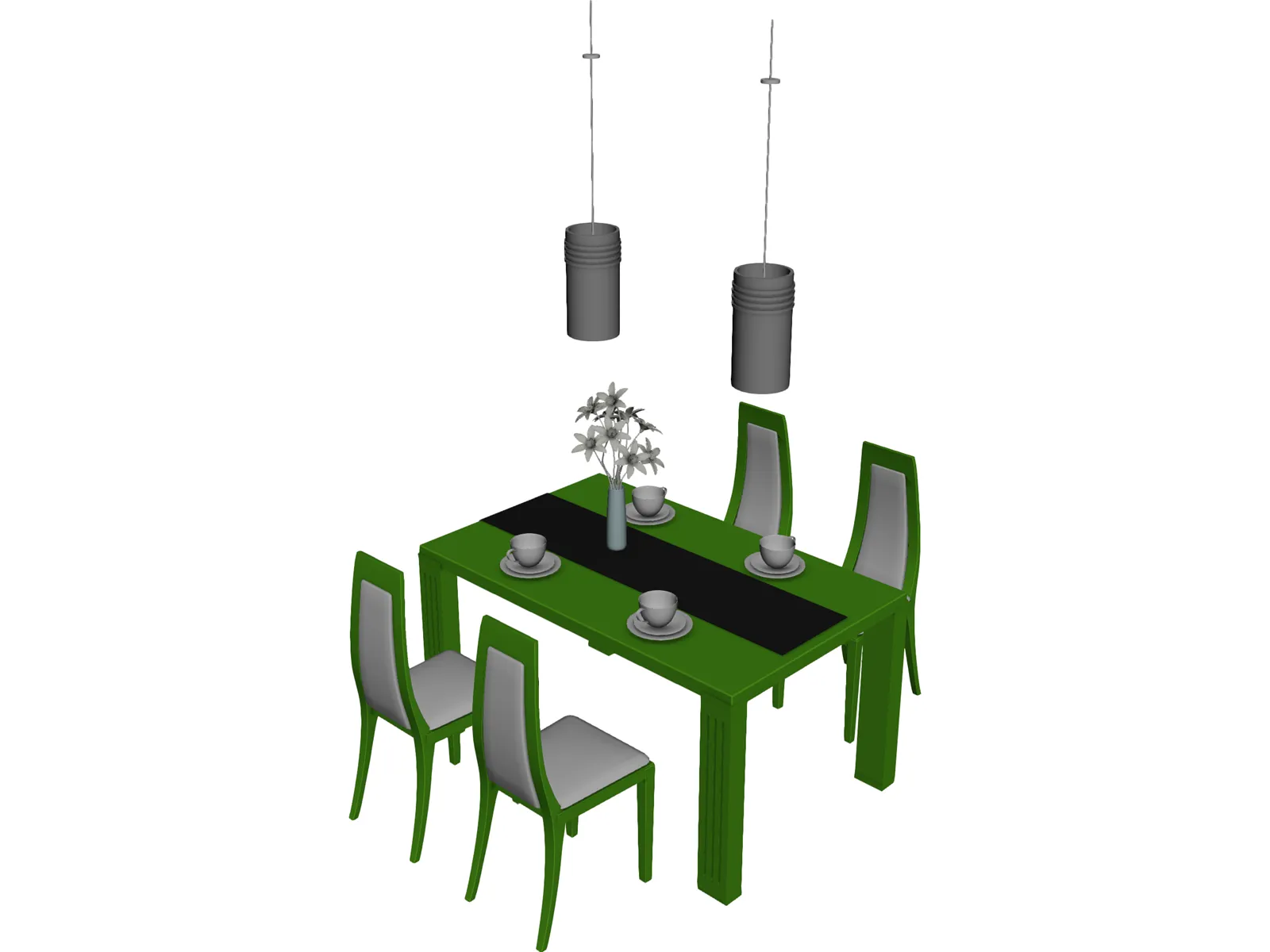 Table Set Dinner 3D Model main preview