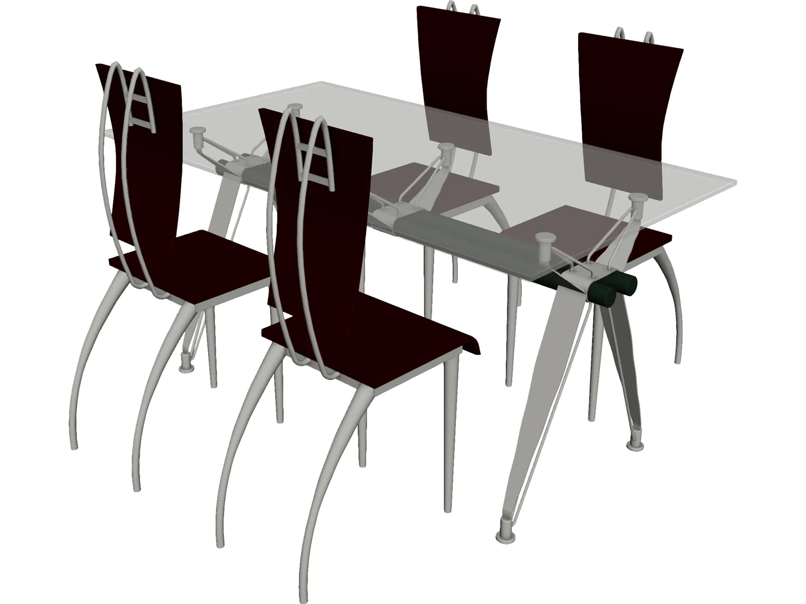 Table Dinner Modern Style 3D Model main preview