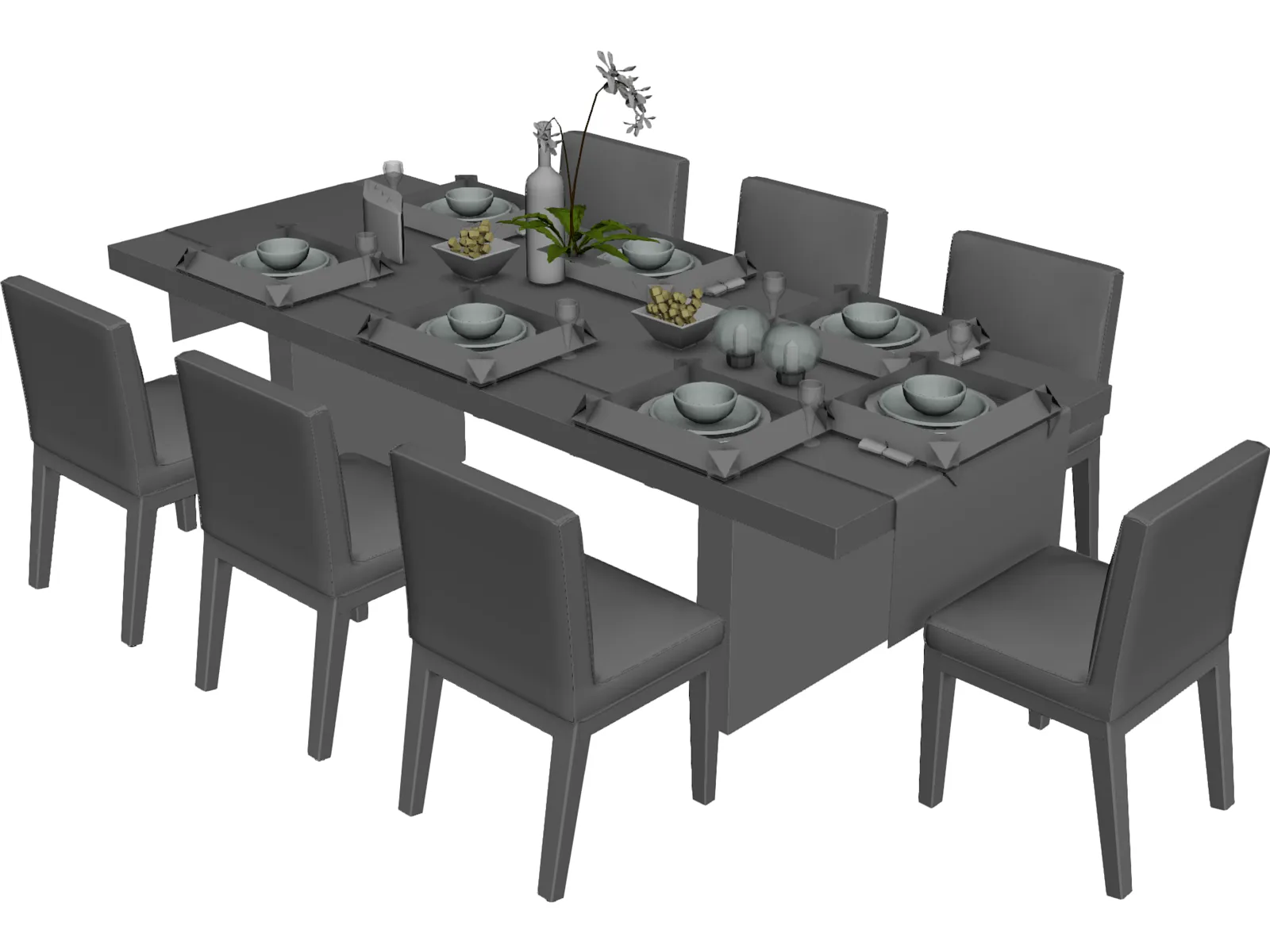 Table Dinner Contemporary 3D Model main preview