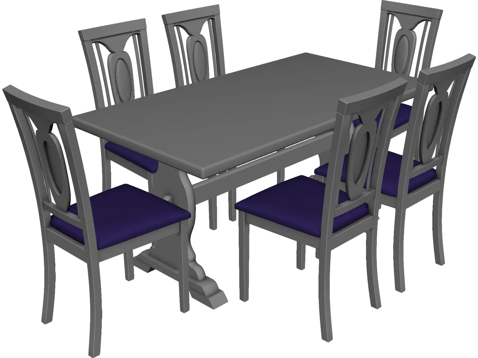 Table Chinese Style 3D Model main preview