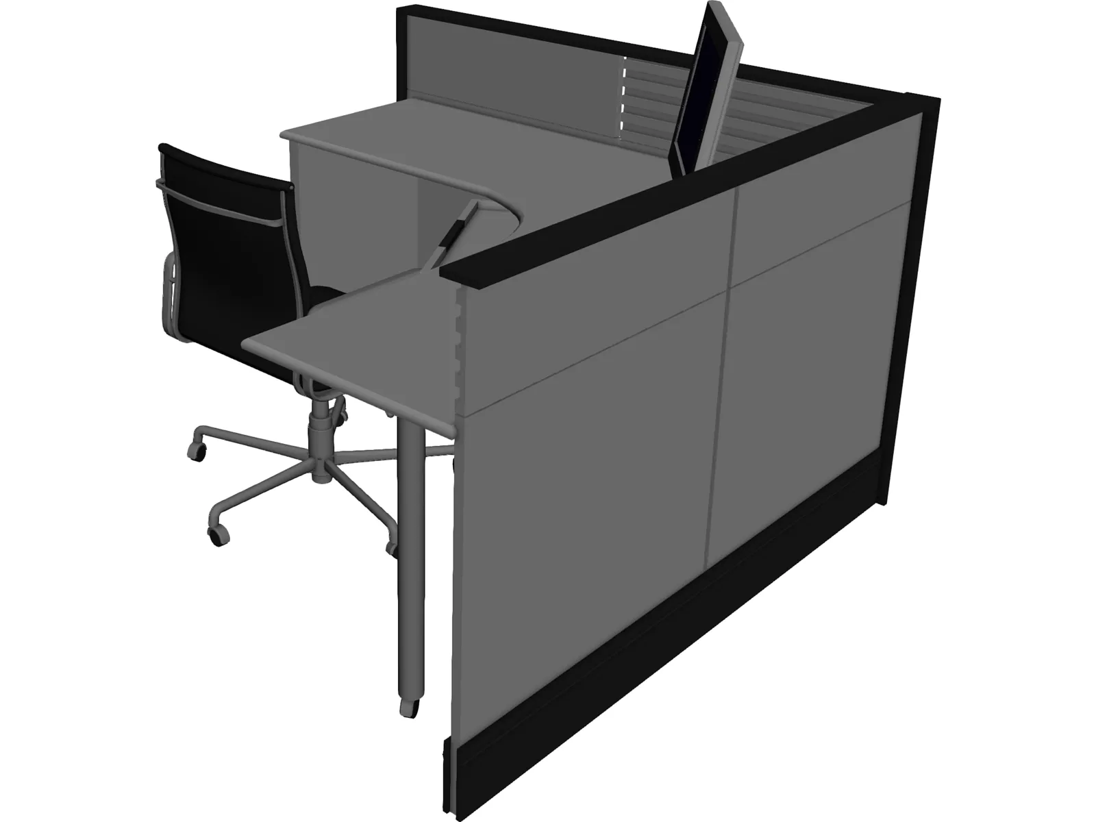 Office Cubicle 3D Model main preview