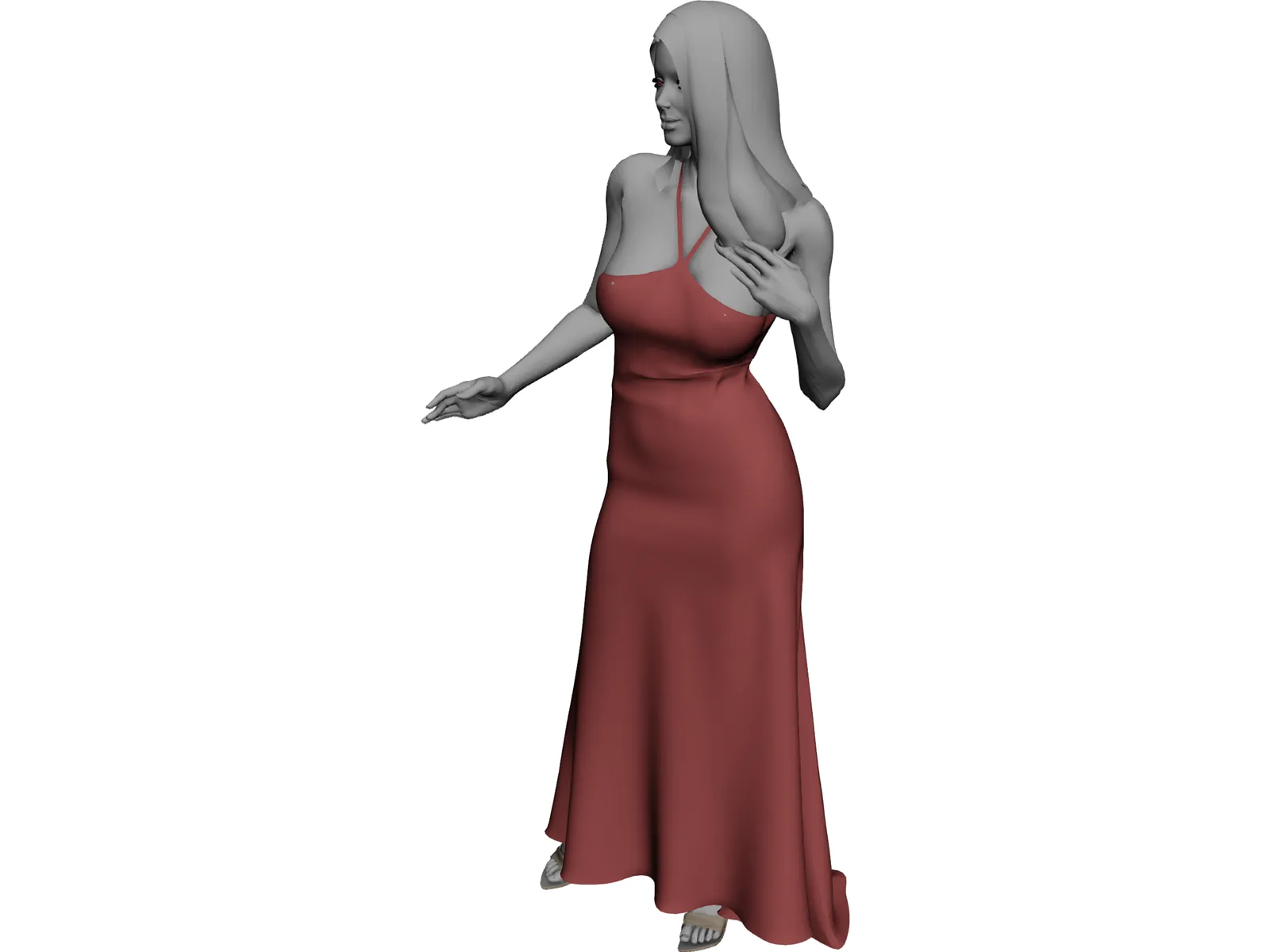 Woman in Wedding Dress 3D Model main preview