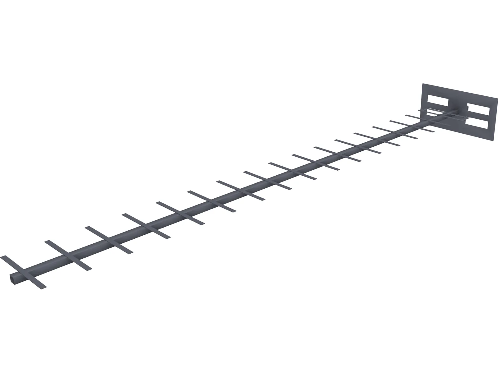 Yagi Antenna 3D Model main preview