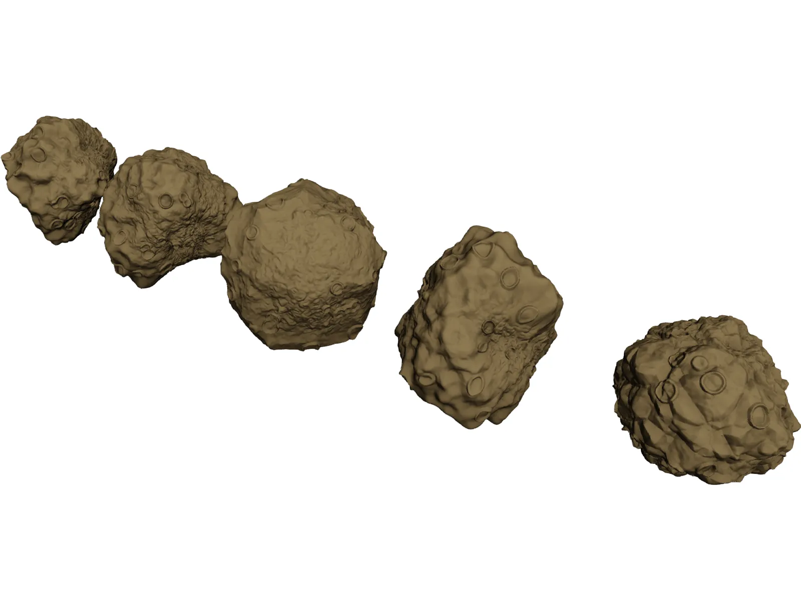 Asteroid Set 3D Model main preview