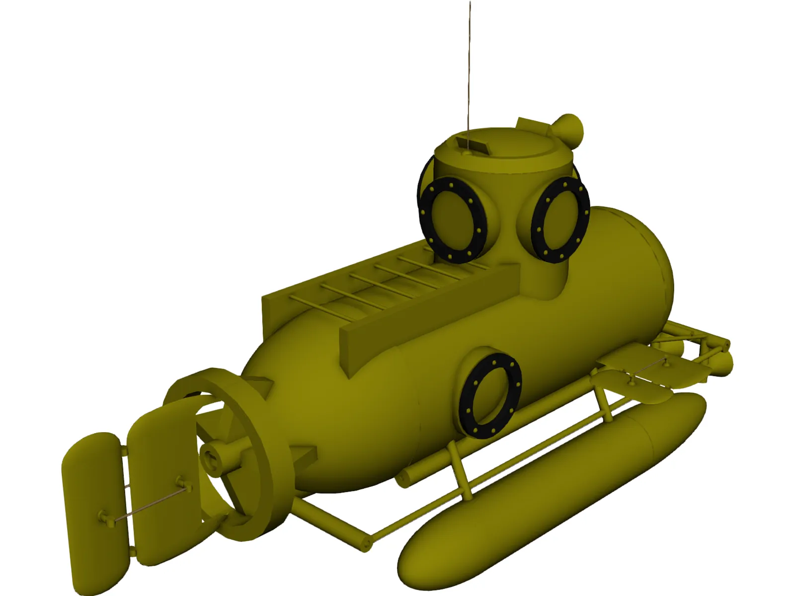 Deep Sea Mini Submarine 3D Model main preview