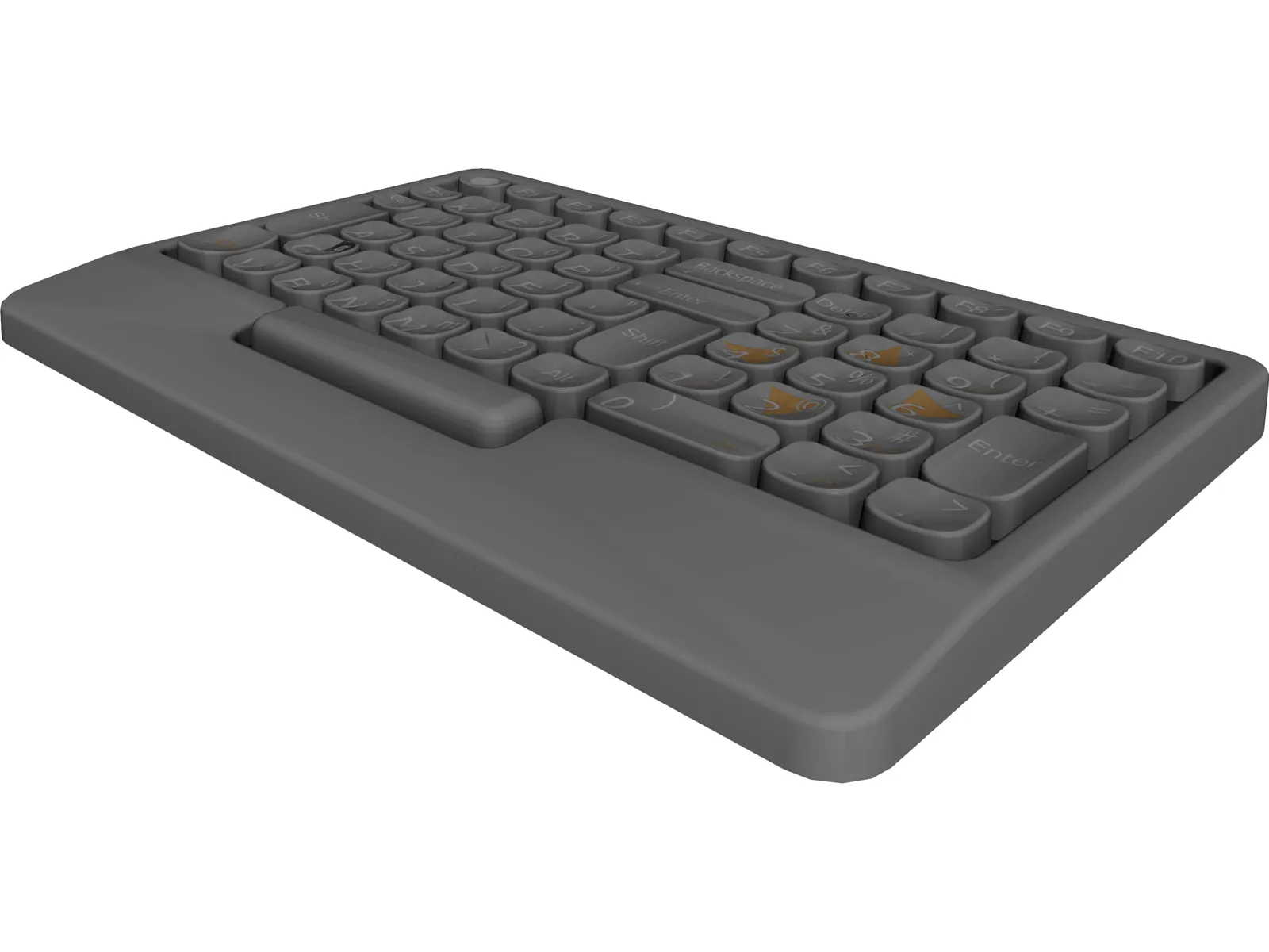 Abbreviated Left Hand Keyboard 3D Model main preview