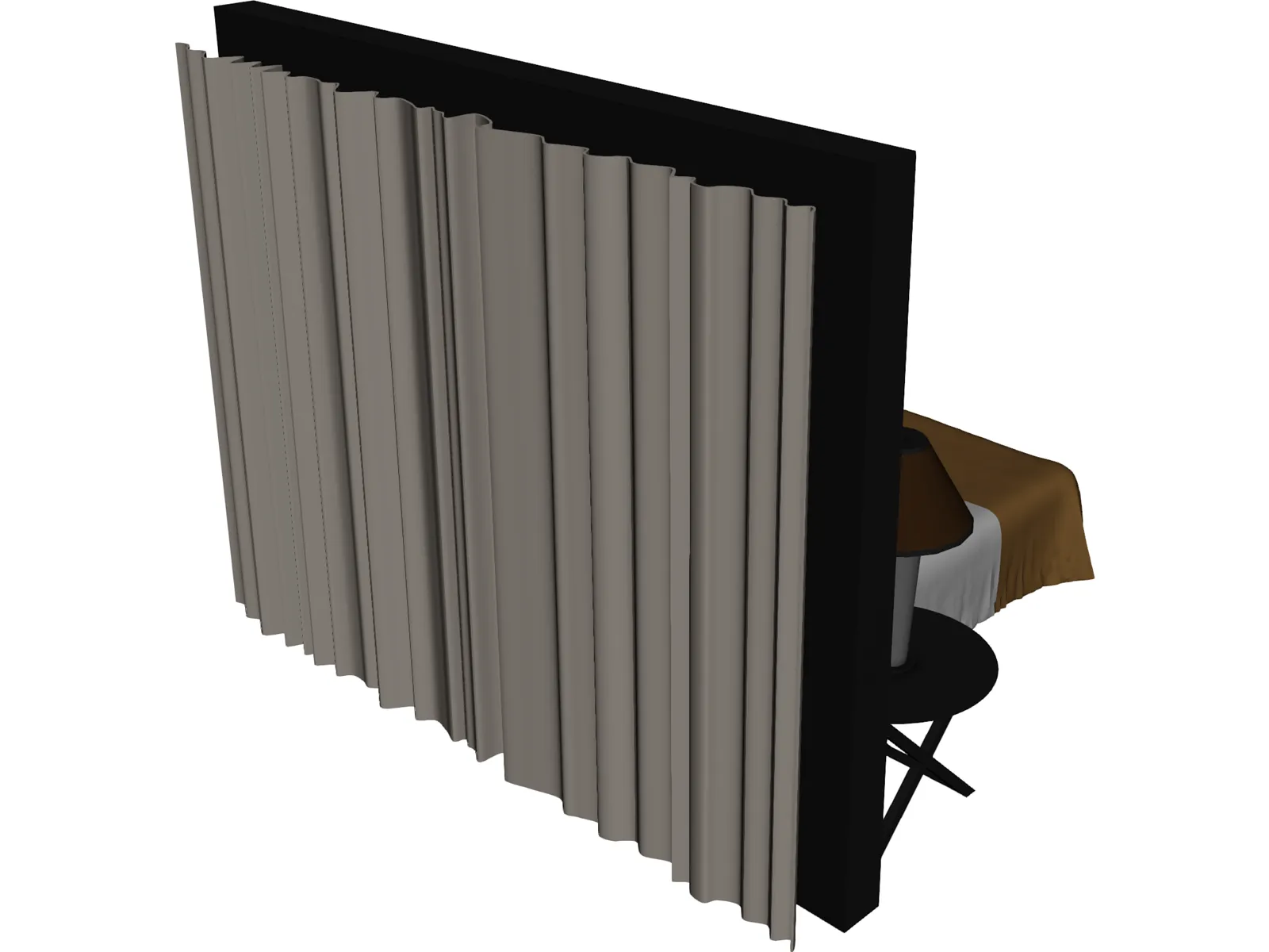 Fancy Couples Bed 3D Model main preview