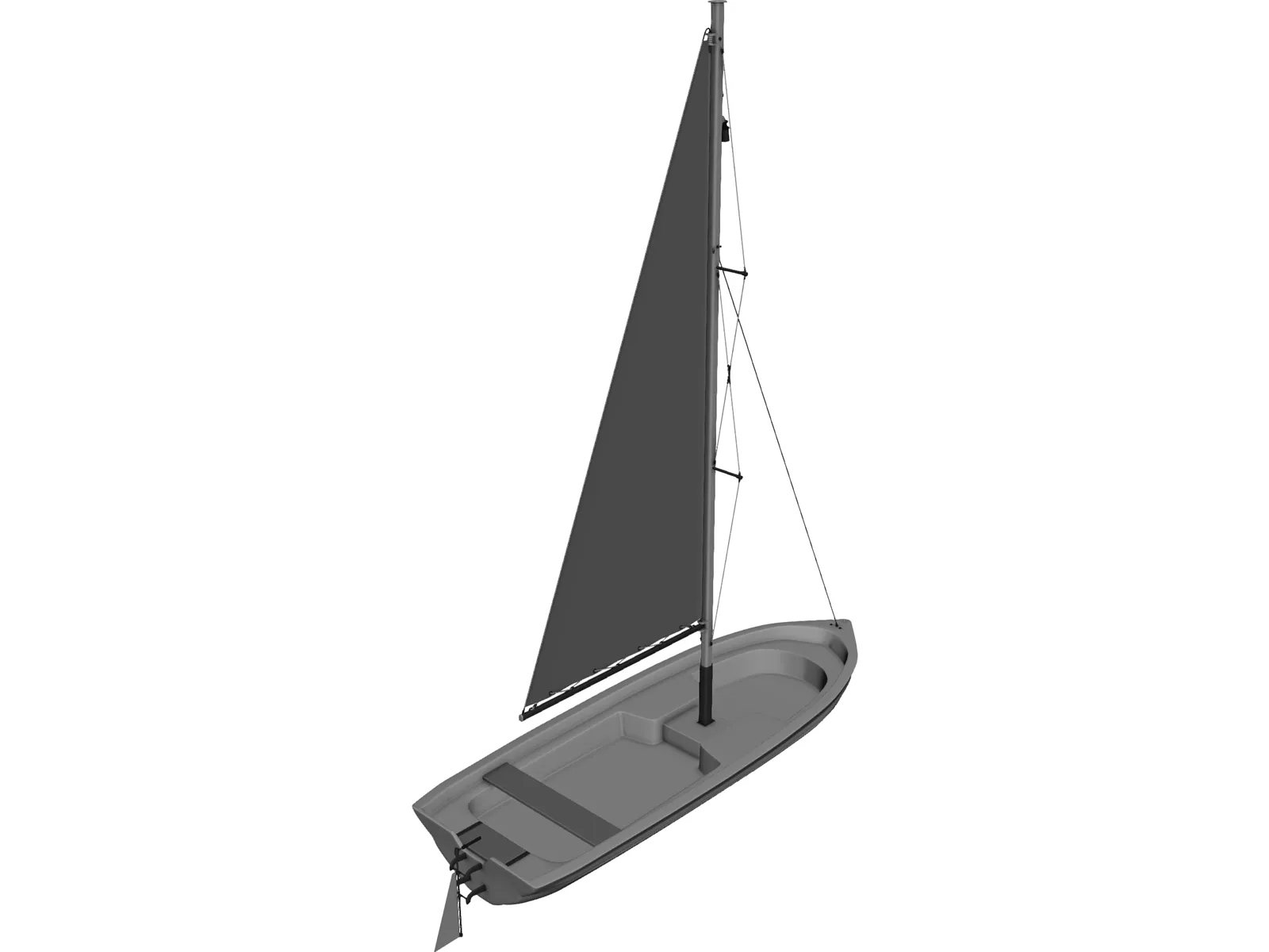 Small Boat 3D Model main preview