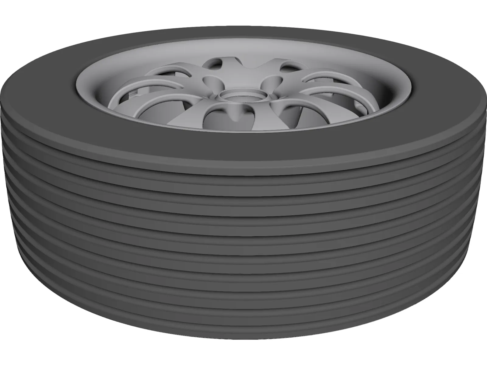 Tyre and Rim 3D Model main preview