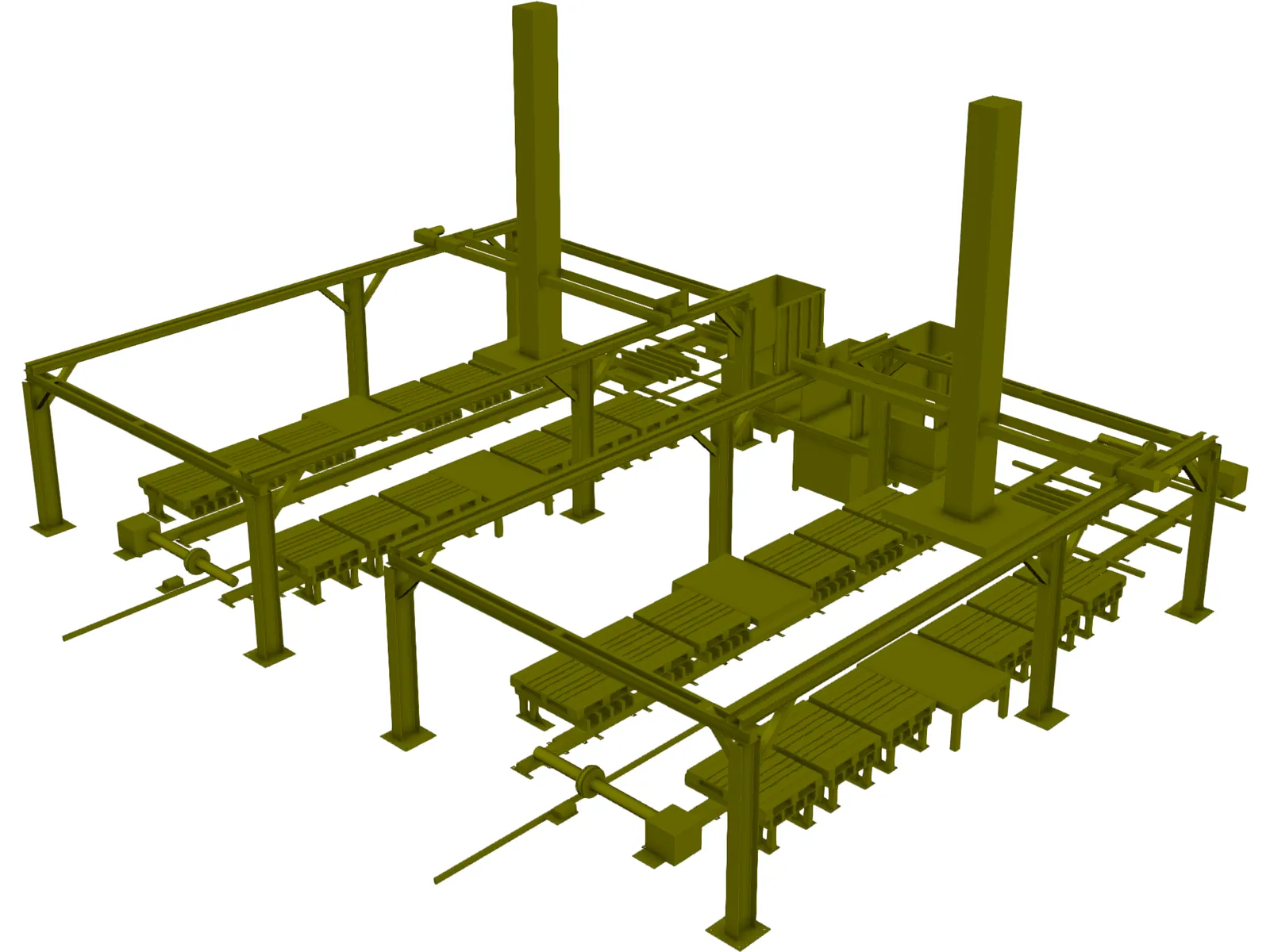 Dual Gantry Robotic System 3D Model main preview