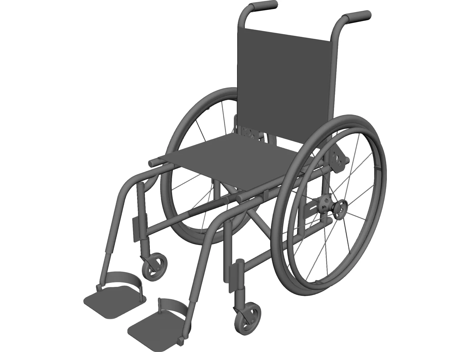 Wheelchair Foldable 3D Model main preview