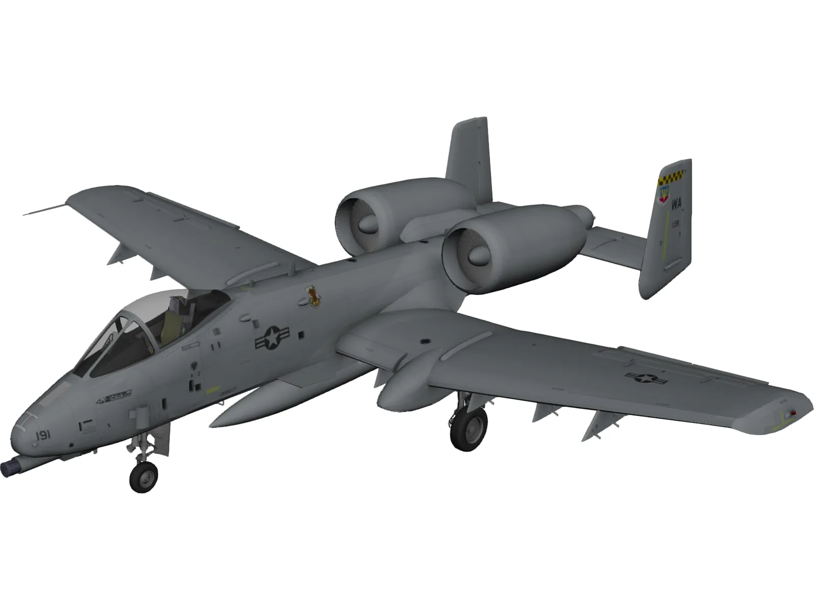 A-10 Thunderbolt II 3D Model main preview