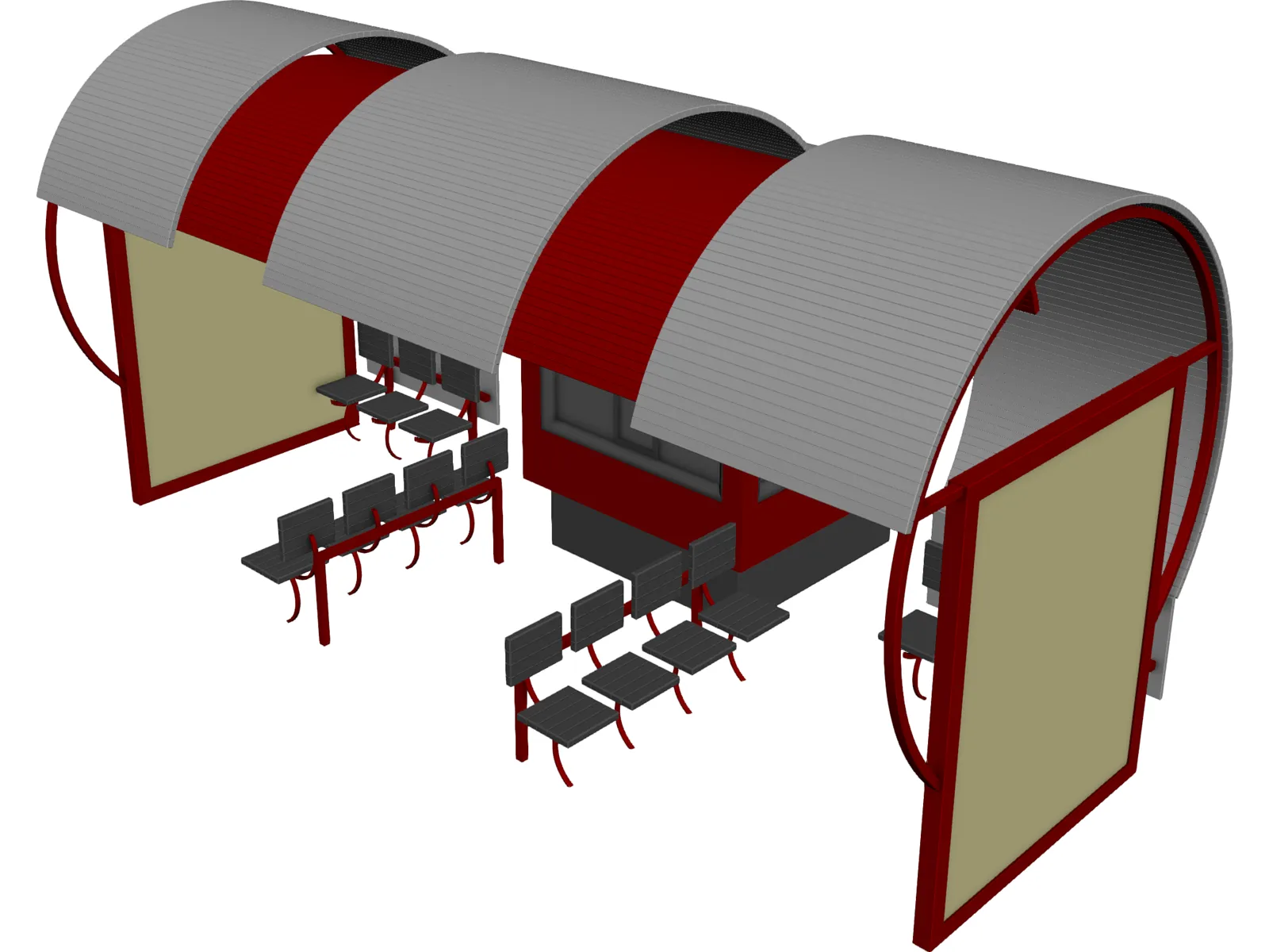 Bus Stop 3D Model main preview