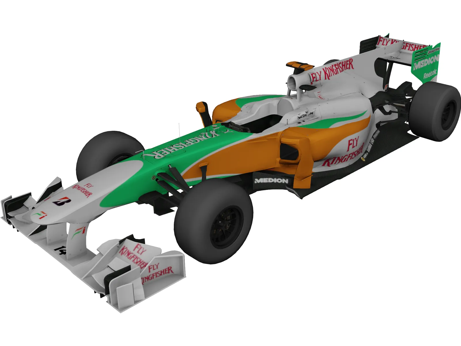 Force India VJM03 F1 (2010) 3D Model main preview