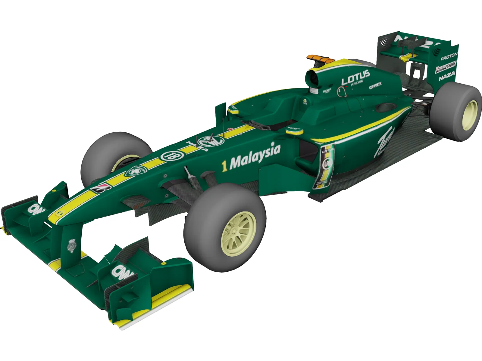 Lotus T127 F1 (2010) 3D Model main preview