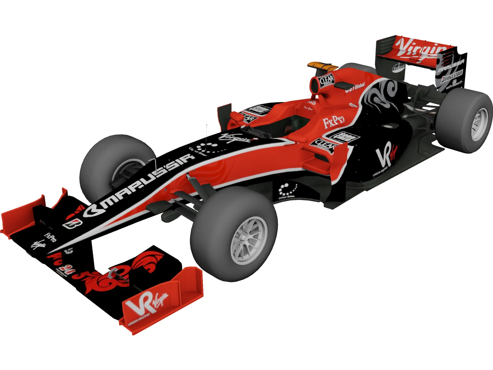 Virgin VR-01 F1 (2010) 3D Model main preview