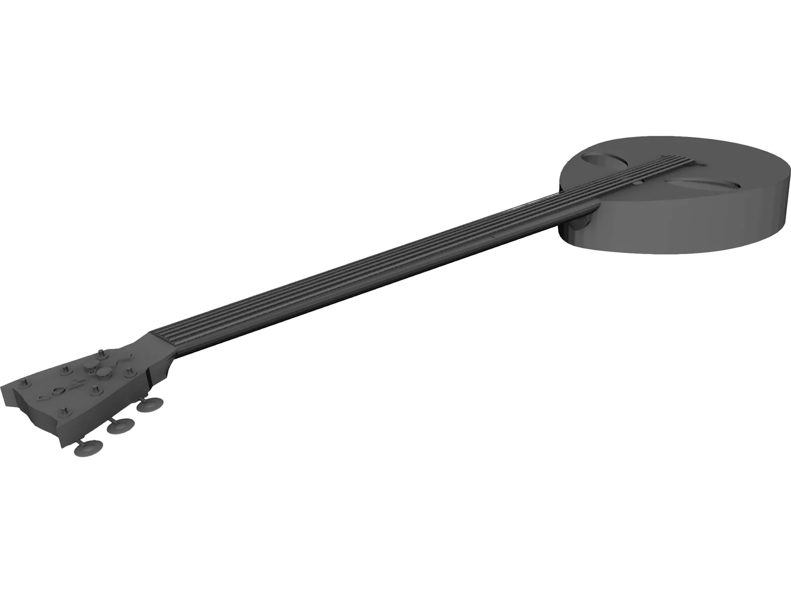 Alien Head Acoustic Guitar 3D Model main preview