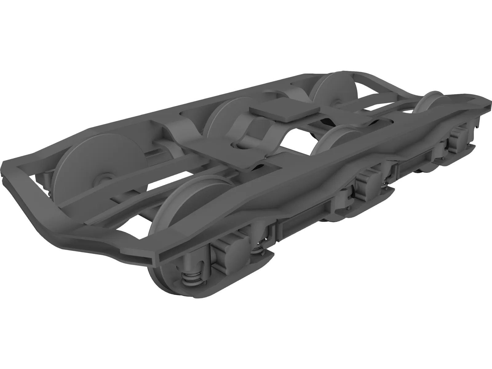3 Axle Rail Bogie 3D Model main preview