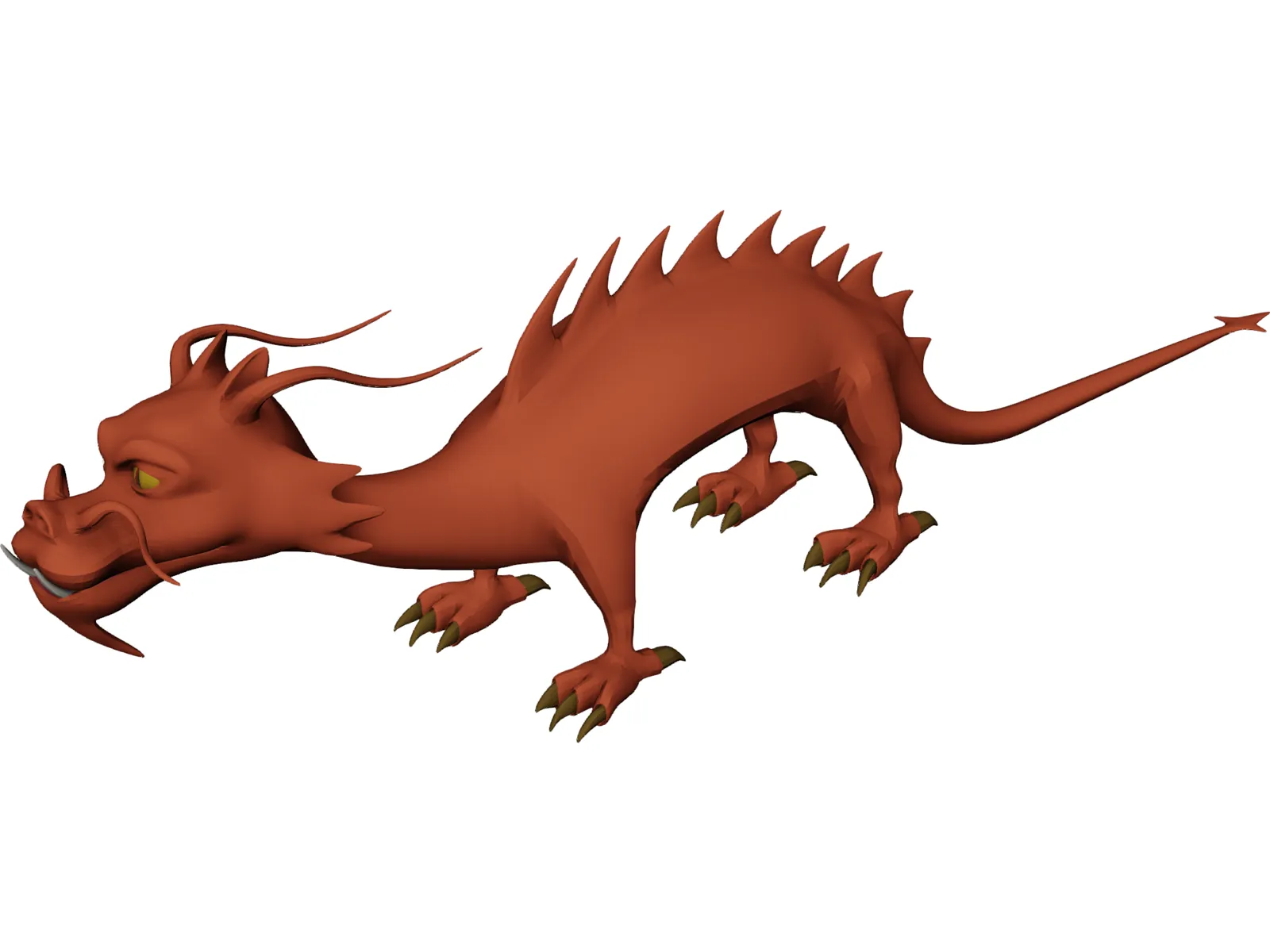 Asian Fire Dragon 3D Model main preview
