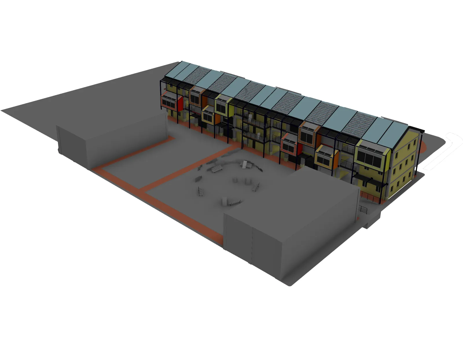 Social House A Class 3D Model main preview