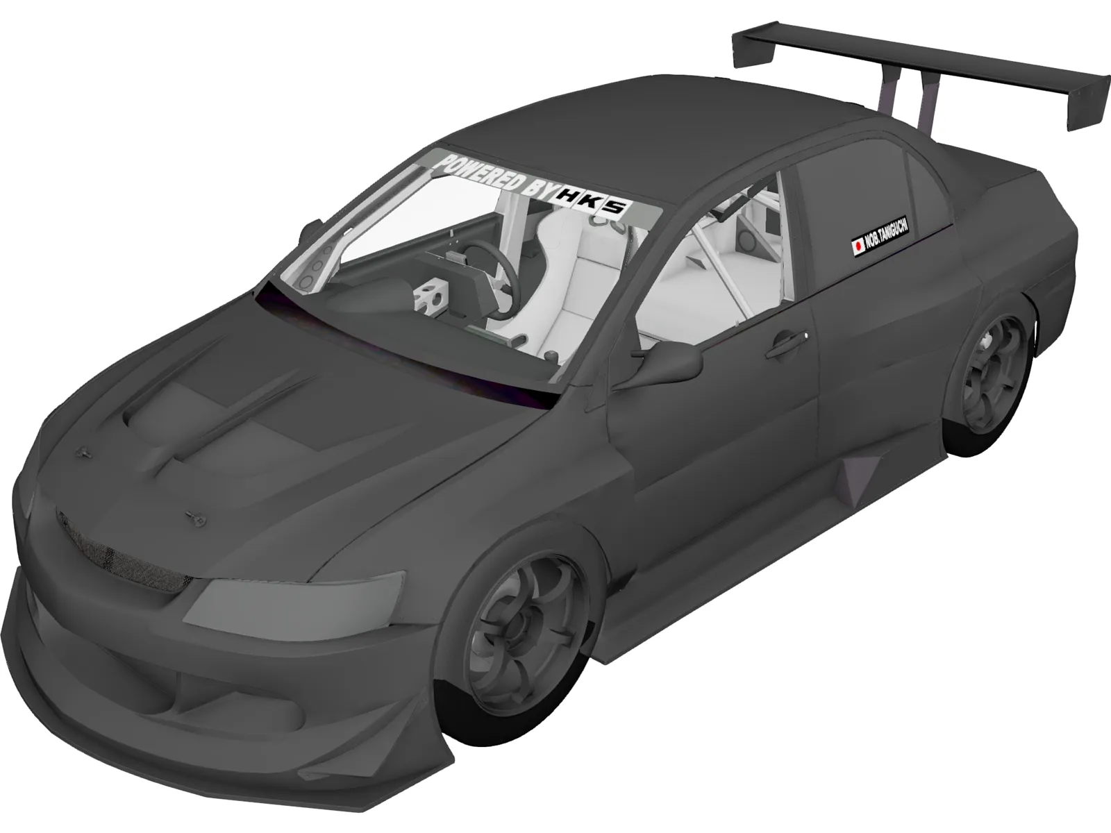 Mitsubishi Lancer Evolution HKS (2006) 3D Model main preview
