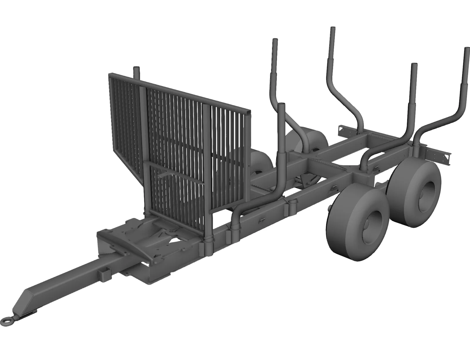 Log Trailer 3D Model main preview