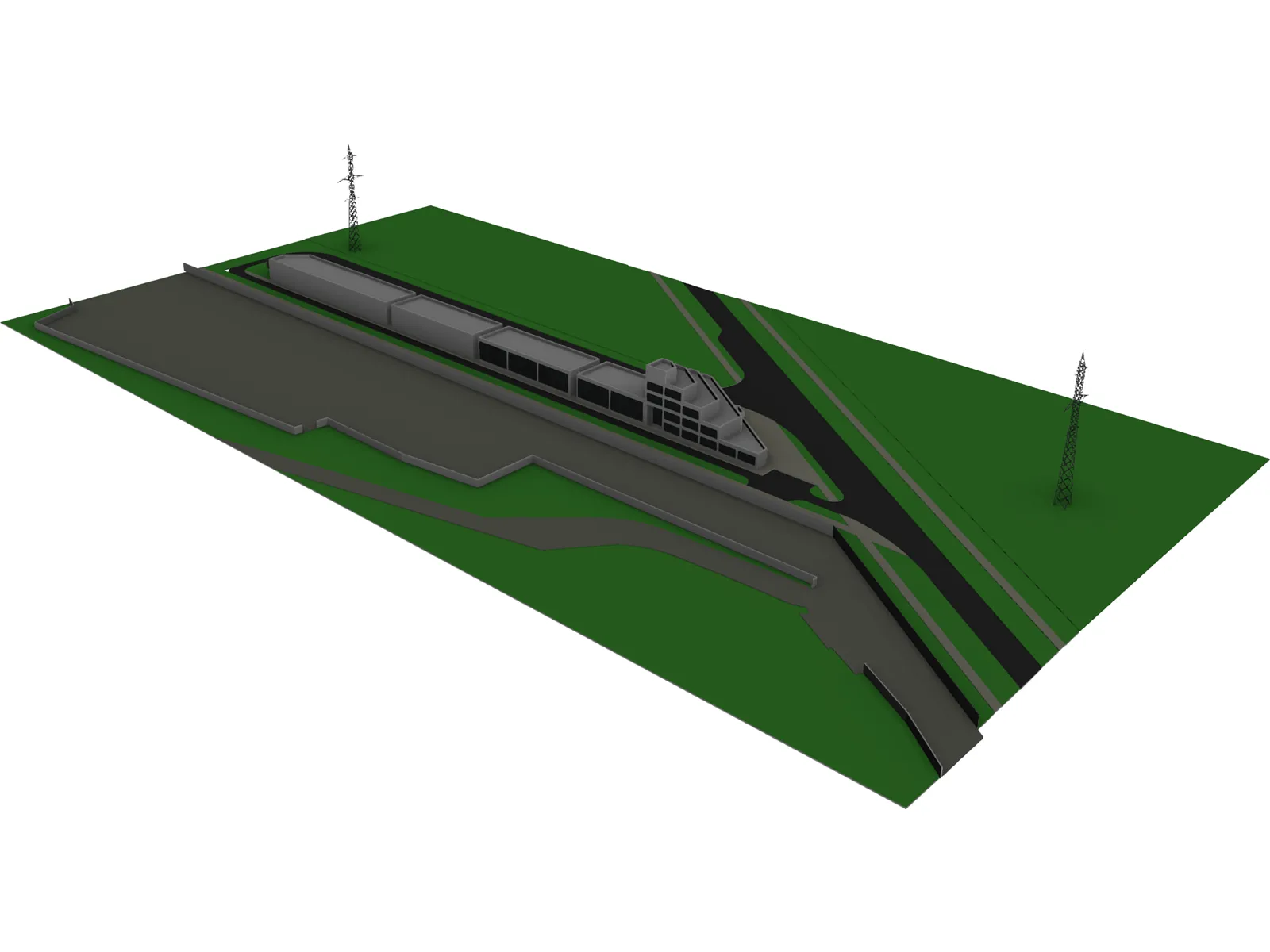 Industrial Base 3D Model main preview
