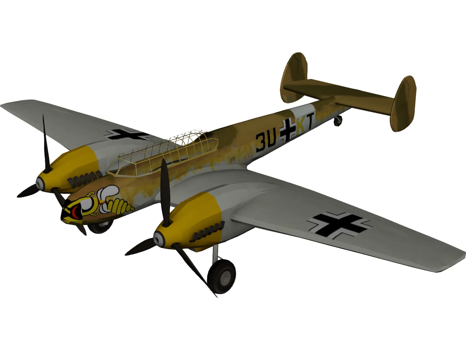 Messerschmitt BF-110 3D Model main preview
