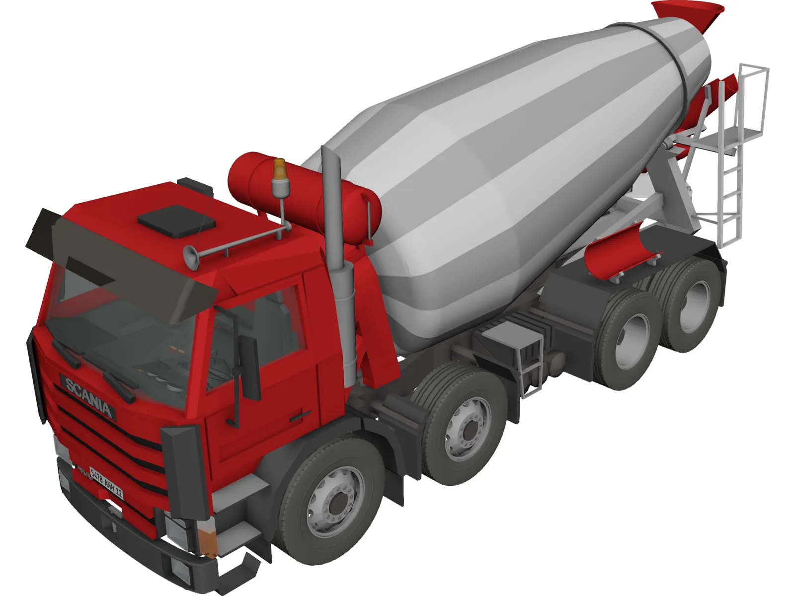 Scania 400 Cement Mixer 3D Model main preview